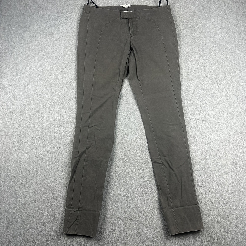 Helmut Lang Pants Womens 2 Gray Skinny Stretch Casual Trousers Slim Fit Pockets